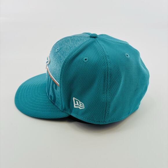 Miami Dolphins Hat Cap Fitted Sz 8 Blue Orange New Era NFL - Picture 2 of 6